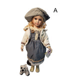 Boneca Porcelana Camponesa Francesa 60cm Cachos Lindos