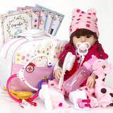 Boneca Reborn Realista Laura Girafinha Linda Com 25 Acessórios Cegonha Reborn Dolls