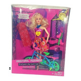 Boneca Safira Ciclista Articulada Com Patins Vestido Extra Mattel