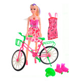 Boneca Safira Fashionista Musical Com Bicicleta