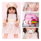 Boneca Susi Realista Roupa Salmão Linda Enxoval Itens Luxo