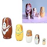 Bonecas Russas Conjunto De 5 Bonecas Matryoshka Para Cachorros Artesanato Requintado Bonecas De Empilhamento De Madeira Pintura Interessante Brinquedo Feito à Mão Caixas