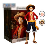 Boneco 28cm Brinquedo Luffy Chapéu Palha Anime One Piece