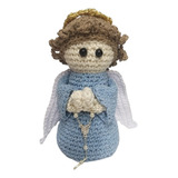 Boneco Anjo Da Guarda Azul Crochê
