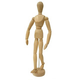 Boneco Articulado Madeira Modelo Desenho Manequim 20 Cm