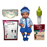 Boneco Bebê Reborn Real Realista Menino Recém Nascido E Acessórios Mamadeira Mágica Com Cílios Corpo Completo Em Vinil Muito Detalhado Lindo Parece De Verdade Super Toys