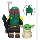 Boneco Blocos De Montar Boba Fett Baby Yoda Star Wars