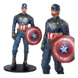 Boneco Capitão América Colecionável Marvel Estatueta Resina