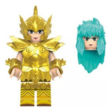 Boneco Cavaleiros Do Zodiaco De Ouro Blocos De Montar 4 5 Cm