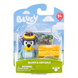 Boneco Colecionável 6cm Bluey Bluey E Fardo De Feno