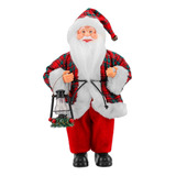Boneco De Natal Papai Noel Tecido Lampião 30cm