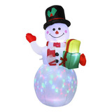 Boneco De Neve Inflável De 1 5 M Com Led De Natal