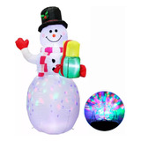Boneco De Neve Inflável Grande Enfeite De Natal Led