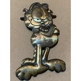 Boneco Garfield Bronze Antigo Usado Fixar Roupa Broche