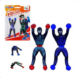 Boneco Gruda Gruda Super Ninjas Escala Na Parede Vidro Teto