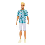 Boneco Ken Barbie Fashionistas 211 Loiro Camisa Azul Bermuda