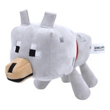 Boneco Lobo De Pelúcia Cão Brinquedo Geek Jogo Minecraft