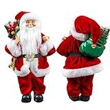 Boneco Papai Noel Casaco 30cm Enfeite Natalino Luxo Decoração Premium Vermelho Tradicional 