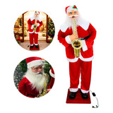 Boneco Papai Noel Musical Saxofone Bivolt 1 80m Luxo Natal
