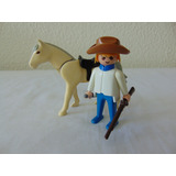 Boneco Playmobil Cowboy C Cavalo Western Geobra 1 