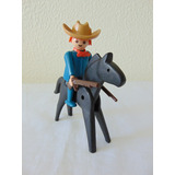 Boneco Playmobil Cowboy C Cavalo Western Geobra 2 