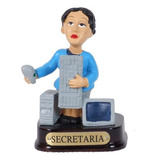 Boneco Profissional Secretária Miniatura Decoração 8 Cm