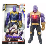 Boneco Thanos 30cm Articulado C som E Led Vingadores