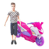 Boneco Tipo Ken Namorado Da Barbie Moto Scott Brinquedos