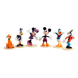 Bonecos 6 Miniaturas Mickey Minie Pluto Pateta Donald Mod B
