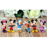 Bonecos 6 Miniaturas Minie Mickey Pato Donald Pateta Mod A