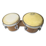 Bongo De Madeira 6x7 Com Pele Animal Torelli Tb010 Natural