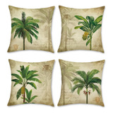 Bonhause Tropical Palm Tree Capas De Almofada 18 X 18 Poleg