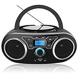 Boombox De Rádio Portátil Com Rádio Bluetooth E FM Porta USB Entrada AUX Conector De Fone De Ouvido Sistema Estéreo Compacto De CD Player Reprodução De CDs CD R CD RW MP3 WTB 771 