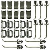 BOOSTEADY Kit De 30 Acessórios Para Mochila Tática Molle Bag Cinto De Colete Anel D Grimloc Com Presilha De Trava Cordas Elásticas De Dominador De Internet Fivela De Ferramenta De Gerenciamento De Alças Pack Of 30 Army Green