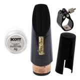 Boquilha Ever ton E45 Clarinete Braçadeira Couro Grease