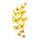 Borboletas Realistas 3d Amarela P Decorar 12 Pcs Festas Imã Cor Borboleta Amarela