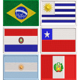 Bordado Kit Bandeira Brasil Uruguai Chile