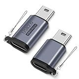 BORLTER CLAMP Adaptadores USB C Micro Para Mini USB Pacote Com 2 Conector Conversor Tipo C Micro Fêmea Para Mini USB Macho Suporta Câmeras Digitais De Carregamento Computador GPS Leitores De
