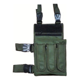Bornal Perna Tático Militar 3 Porta Carregador Pistola Verde