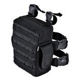 Bornal Tático Militar Pochete De Perna Modular Motociclista Cor Preto