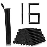 BOROLA 116mm 16pcs Tubos De Armazenamento à Prova D Água E Sem Cheiro Para Cigarros Garrafas Apertáveis Com Tampas Recipiente Plástico Hermético Para Proteger Cigarros Pré Rolados E Cigarilhas Preto 