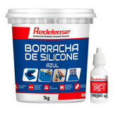 Borracha De Silicone Azul P