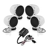 BOSS Audio Systems MC470B Alto Falantes E Amplificador De Som Para Motocicleta De 7 6 Cm Amplificador De 2 Canais Bluetooth à Prova De Intempéries Controle De Volume Compatível Com ATV UTV