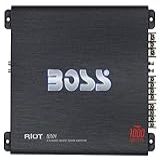 BOSS Audio Systems R2504 Riot 1000 Watts 4 Canais 2 4 Ohm Classe Estável AB Alcance Total Pontiaguda Amplificador De Carro Mosfet Com Controle Remoto De Subwoofer