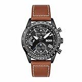 BOSS Relógio Masculino De Quartzo De Aço Inoxidável Com Pulseira De Couro Marrom 22 Modelo 1513851 Marrom Relógio De Quartzo Cronógrafo