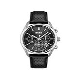 BOSS Relógio Masculino De Quartzo De Aço Inoxidável Com Pulseira De Couro Preto 22 Modelo 1513816 Preto Relógio De Quartzo