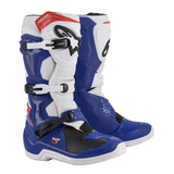 Bota Alpinestars Tech 3 Azul Branco Vermelho Tam 10 41 42