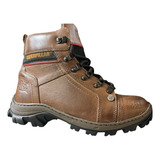 Bota Botina Coturno Caterpillar Em Couro Adventure Costurado