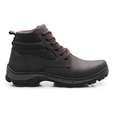 Bota Botina Couro Trilha Adventure Proteção Trabalho Com Ca