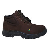 Bota Botina De Segurança Bico De Aço Couro Nobuck Ecosafety